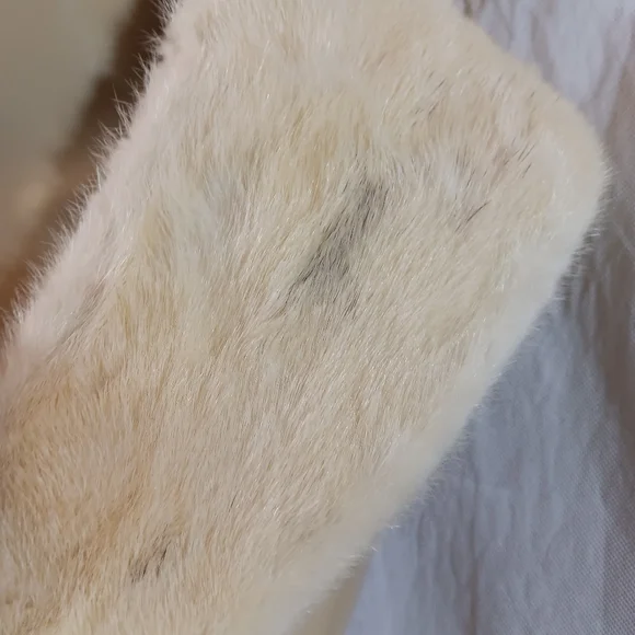 Marshall Field & Co Vintage Womens Cream Kobi Mink Collar Pin On Attachable - Picture 6 of 16